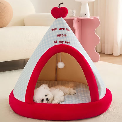 Christmas Dog Tent Bed and Cat Tent Bed, Tent Bed for Cats and Small Dogs