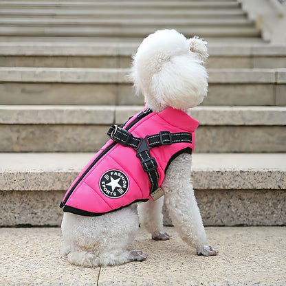 Waterproof Dog Winter Coat with Built-in Harness, Warm Reflective Dog Jacket