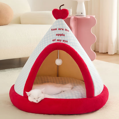 Christmas Dog Tent Bed and Cat Tent Bed, Tent Bed for Cats and Small Dogs
