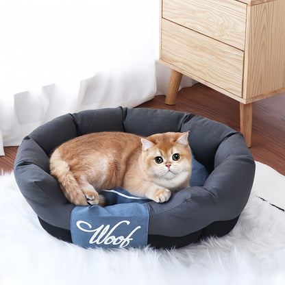 Dog Bed for Small & Medium Dogs and Cats, Pet Bed with Removable Cushion Cover