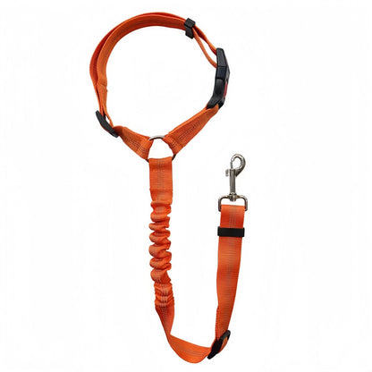 Dog Car Seat Belt Reflective Elastic Safety Leash, Adjustable Nylon Pet Car Restraint with Shock Absorbing Bungee