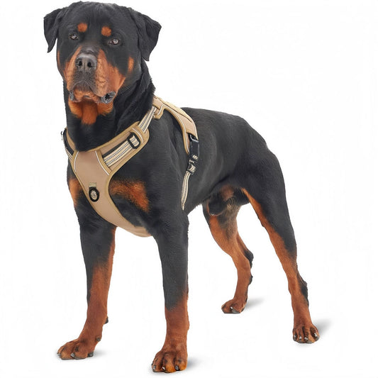 No Pull Tactical Dog Harness with Handle, Adjustable Reflective Pet Harness for Medium & Large Dogs Training Walking