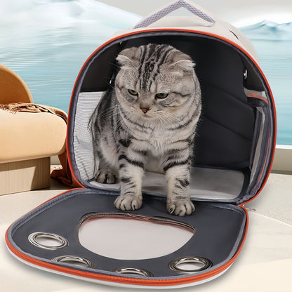 Foldable Cat Carrier Backpack with Window, Breathable Travel Cat Backpack