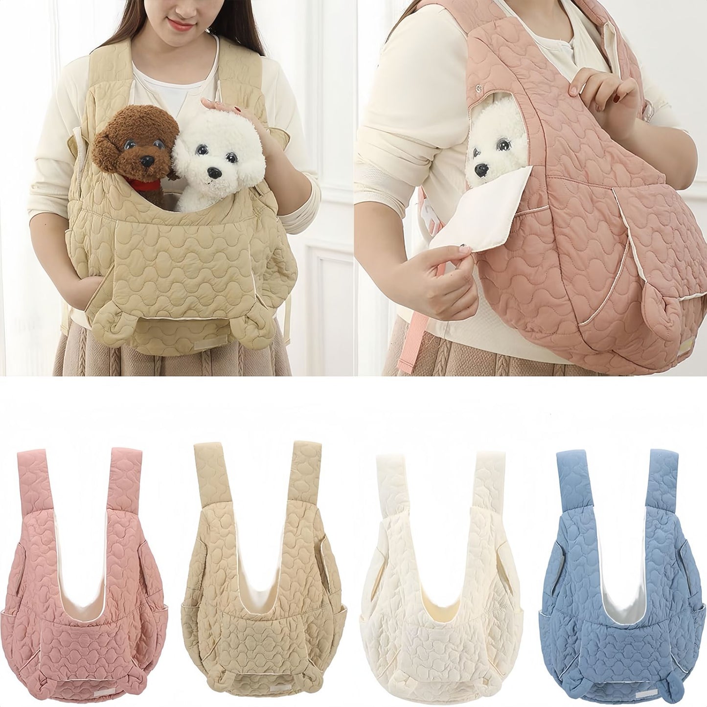 Dog Backpack Carrier for Small Dogs, Breathable Front Carrying Dog Carrier with Storage Pocket