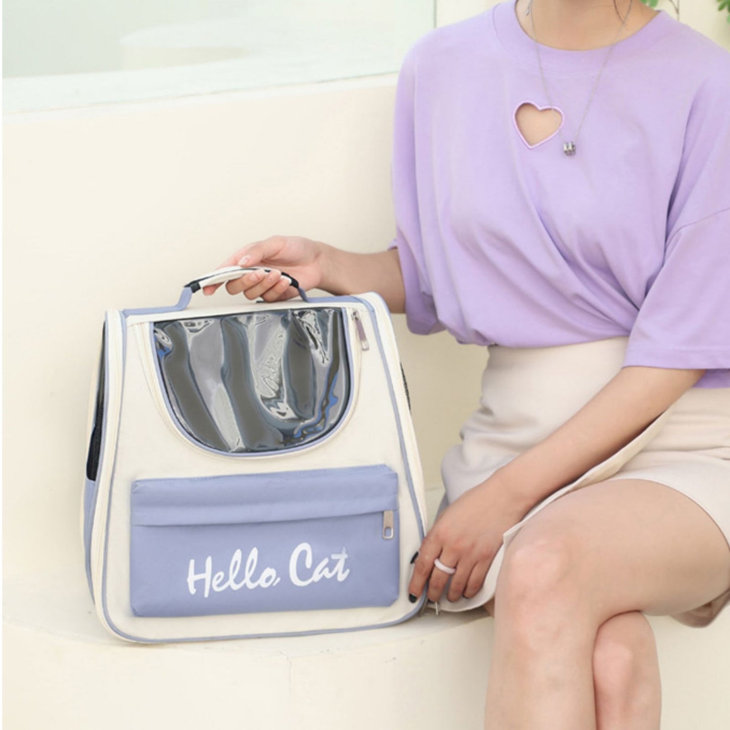 Cat Backpack Carrier with Clear Window, Breathable Pet Travel Backpack for Cats