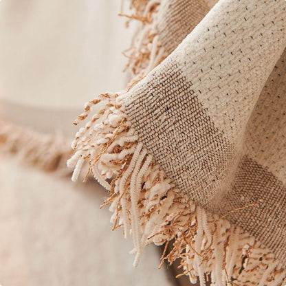 Chenille Couch Cover Throw Blanket for Pets, Nordic Geometric Sofa Protector with Tassels
