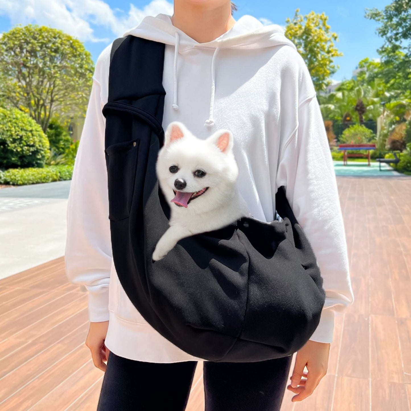 Small Dog Sling Carrier, Hands Free Pet Sling Carrier for Small Dogs and Cats
