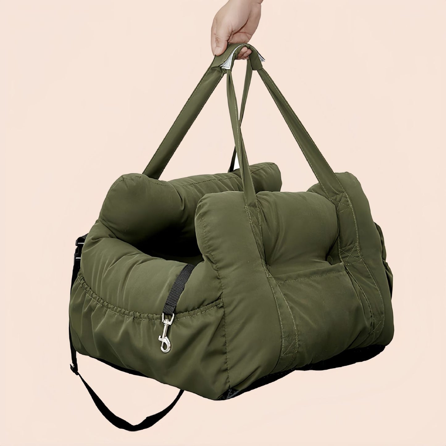 Secure Dog Car Seat Bed, Anti-Slip Dog Booster Seat for Small Dogs & Cats