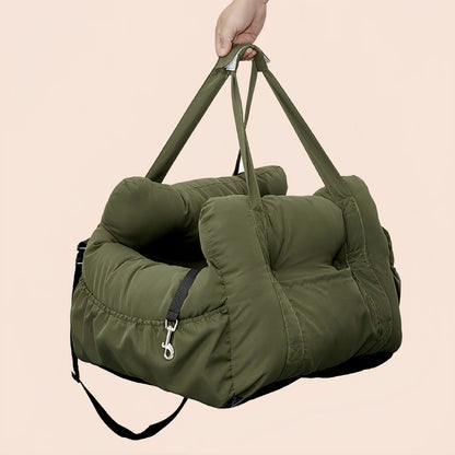 Secure Dog Car Seat Bed, Anti-Slip Dog Booster Seat for Small Dogs & Cats