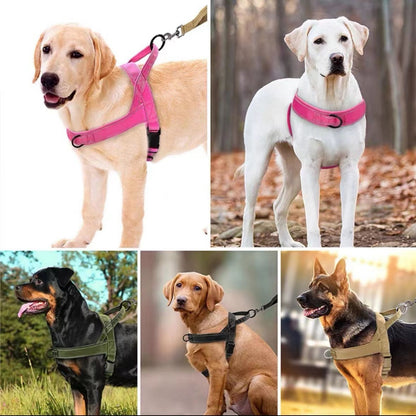 Large Dog Harness No Pull with Handle, Reflective Tactical Dog Harness Adjustable Pet Vest for Training Walking