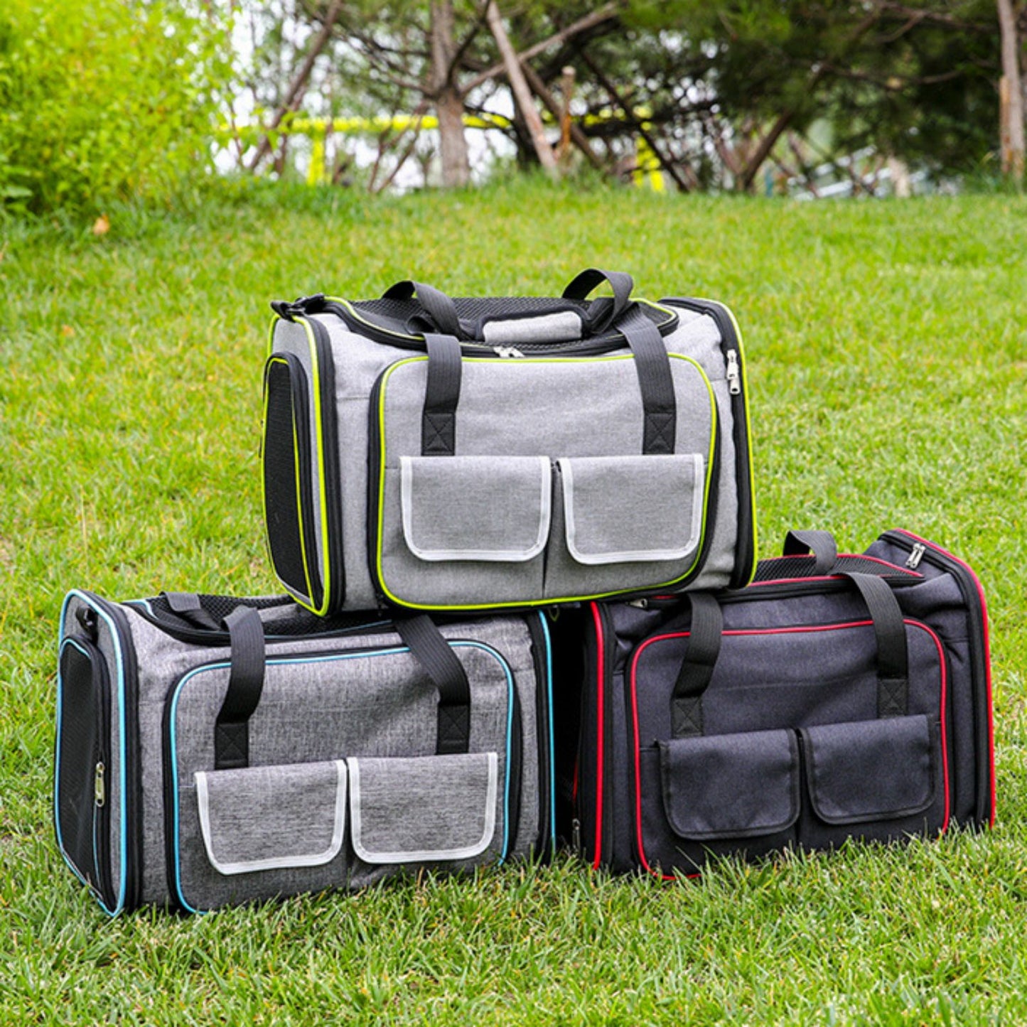 Expandable Cat Carrier Bag, Breathable Foldable Pet Carrier for Travel, Portable Cat Carrier with Shoulder Strap