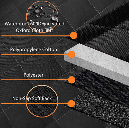 Waterproof Dog Car Seat Cover with Mesh Window, Full Coverage Dog Hammock Seat Protector with Side Flaps & Cargo Liner Function
