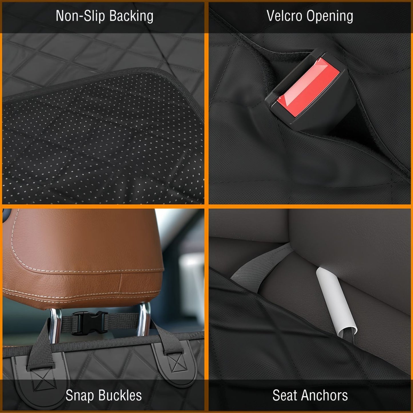 Car Seat Cover for Dogs Waterproof, Non-Slip Hammock Back Seat Protector Fits Most Vehicles