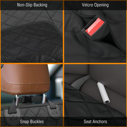 Car Seat Cover for Dogs Waterproof, Non-Slip Hammock Back Seat Protector Fits Most Vehicles