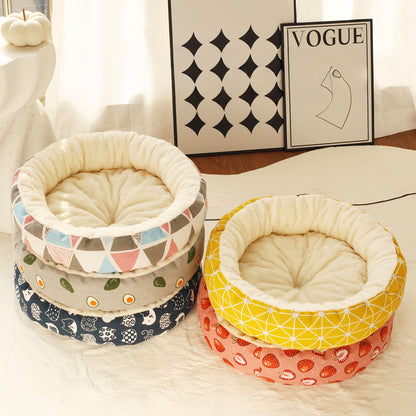 Round Cat Bed, Cozy Donut Cat Bed for Cats and Small Dogs