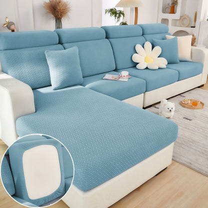 Stretch Couch Cushion Covers for Sectional Sofas, Washable Sofa Seat Covers with 360° Full Wrap Design