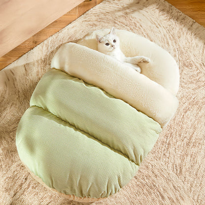 Covered Cat Bed and Dog Bed, Cat Sleeping Bag Bed Cozy Plush Cave, Burrow Bed for Cats and Small Dogs
