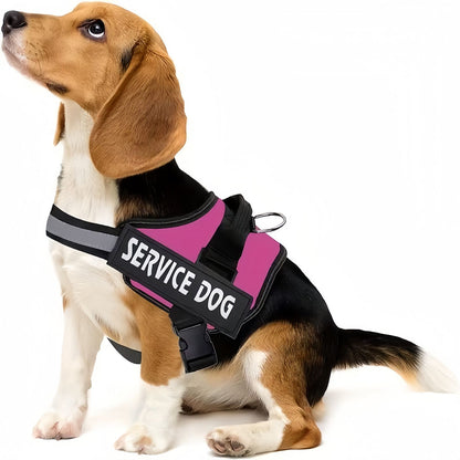 Heavy Duty Service Dog Harness with Handle & Reflective Strip, Adjustable Working Dog Harness for Medium to Large Dogs