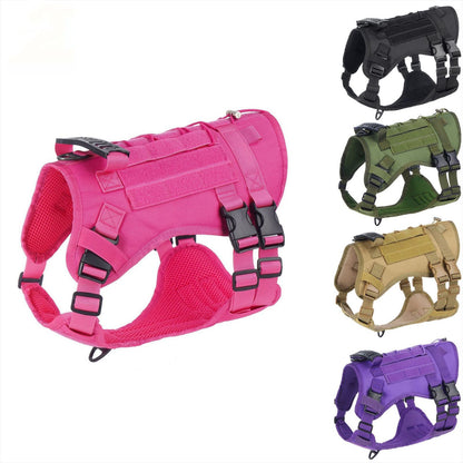 Tactical Dog Harness with Handle for Medium to Large Dogs, Adjustable Outdoor Dog Harness for Training Walking