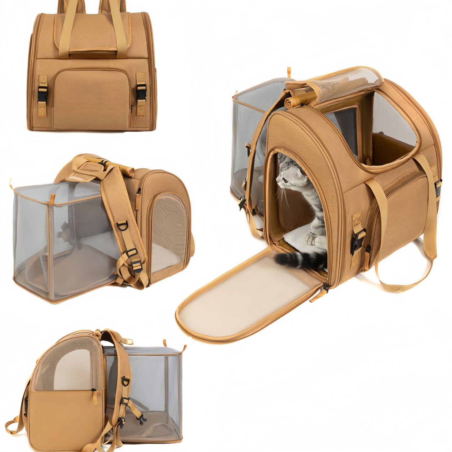 Cat Carrier Backpack Expandable, Breathable Travel Backpack for Cats
