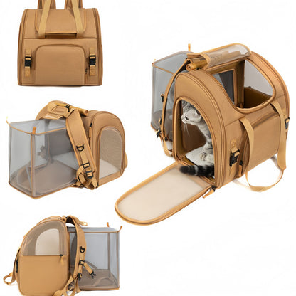 Cat Carrier Backpack Expandable, Breathable Travel Backpack for Cats