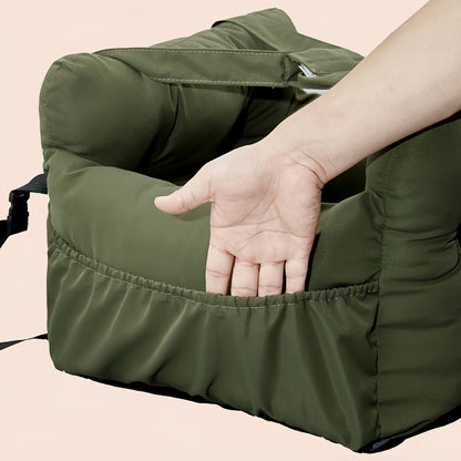 Secure Dog Car Seat Bed, Anti-Slip Dog Booster Seat for Small Dogs & Cats