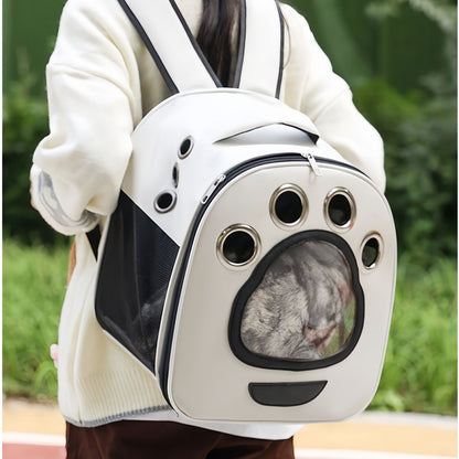 Foldable Cat Carrier Backpack with Window, Breathable Travel Cat Backpack