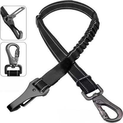 Seat Belts for Dogs Adjustable Bungee Dog Car Seat Belt, Reflective Elastic Safety Leash with Seat Belt Buckle & Swivel Clip