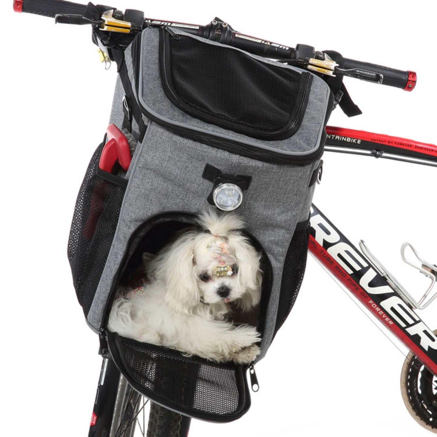 Dog Bike Backpack, 3-in-1 Bicycle Dog Backpack Carrier with Breathable Mesh & Handlebar Mount for Cycling, Travel & Outdoor Adventures
