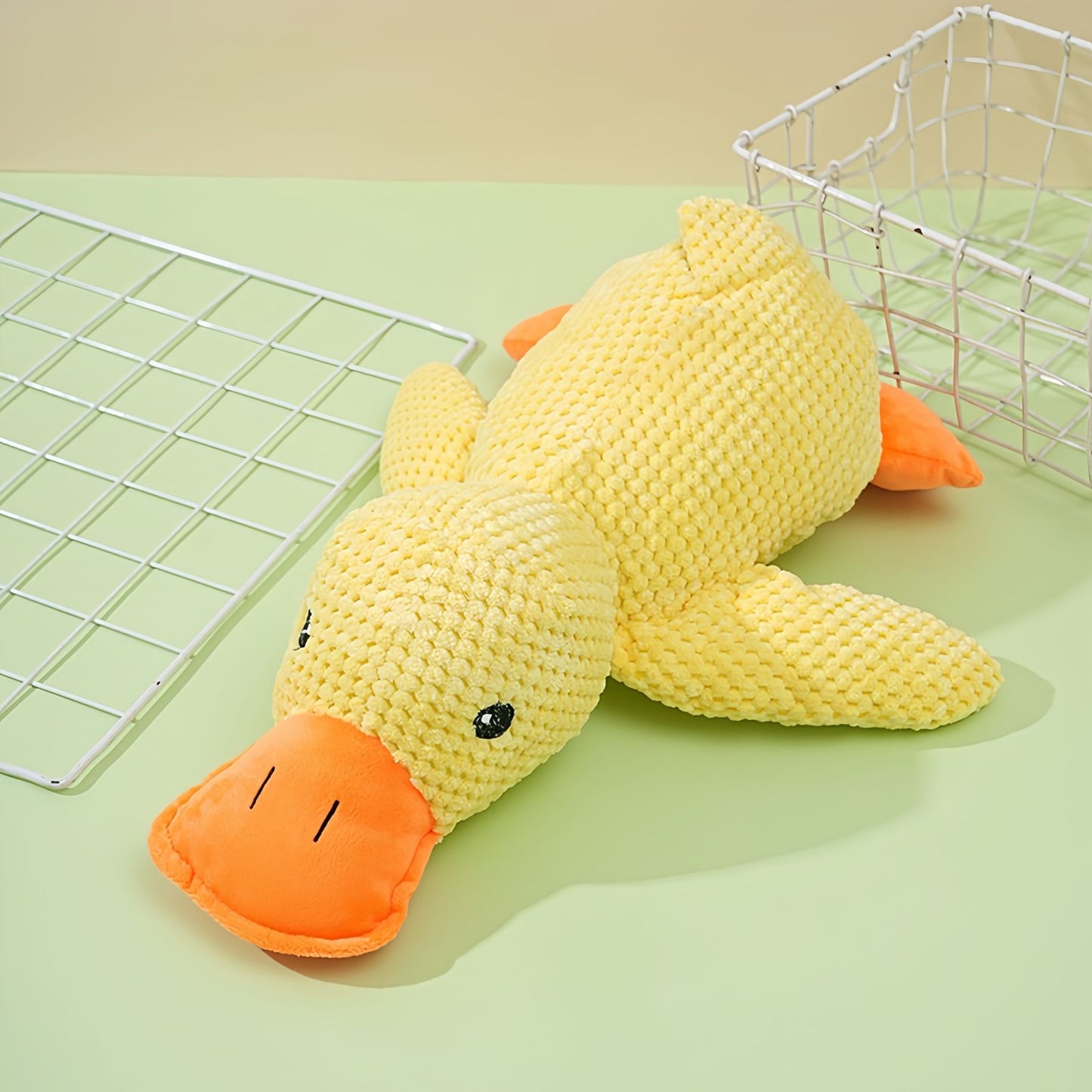 Duck Dog Toy Squeaky Plush Dog Teething Toy, Durable Dog Chew Toy for Aggressive Chewers, Interactive Dog Toy for Small, Medium & Large Dogs