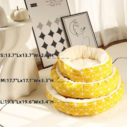 Round Cat Bed, Cozy Donut Cat Bed for Cats and Small Dogs