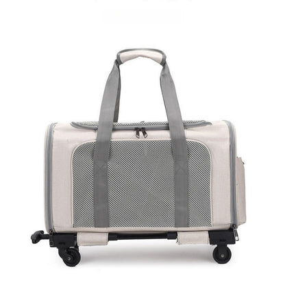 Dog Carrier with Wheels, Rolling Pet Carrier for Travel with Telescopic Handle
