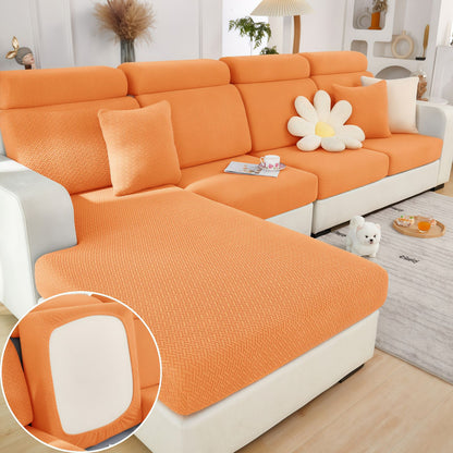 Stretch Couch Cushion Covers for Sectional Sofas, Washable Sofa Seat Covers with 360° Full Wrap Design