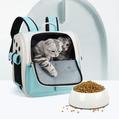 Breathable Cat Backpack Carrier, Spacious Pet Carrier Backpack for Travel, Lightweight & Foldable Cat Travel Bag