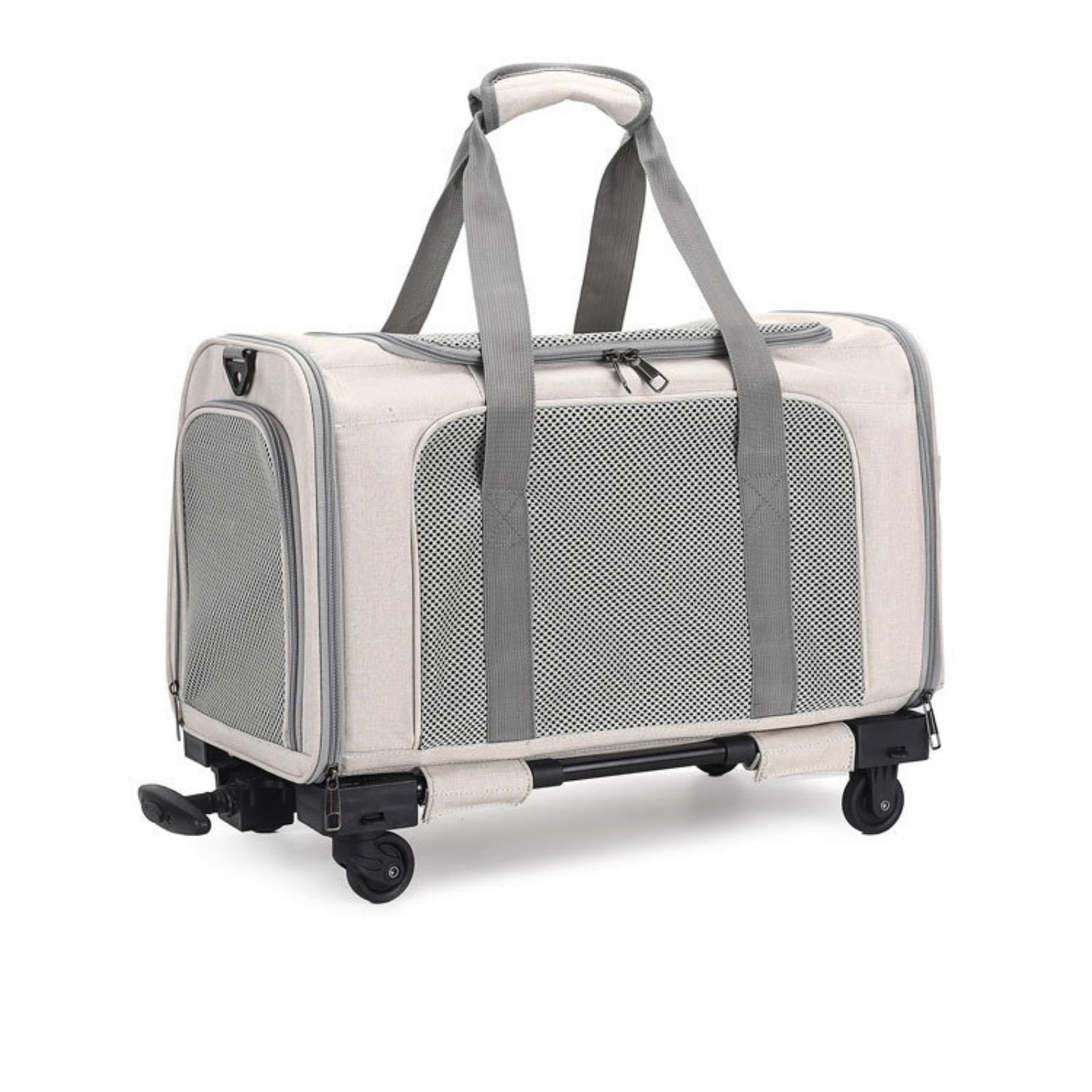 Dog Carrier with Wheels, Rolling Pet Carrier for Travel with Telescopic Handle