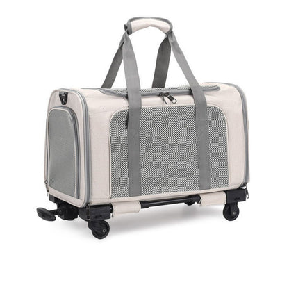 Dog Carrier with Wheels, Rolling Pet Carrier for Travel with Telescopic Handle