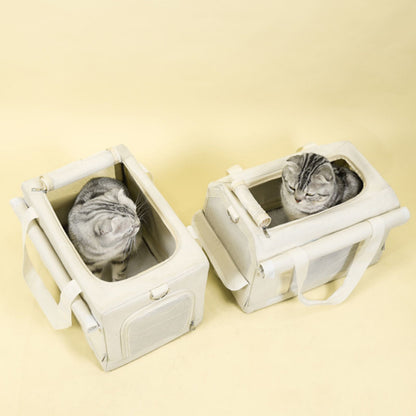 Double Layer Rolling Cat Carrier with Wheels, Telescopic Handle Pet Carrier