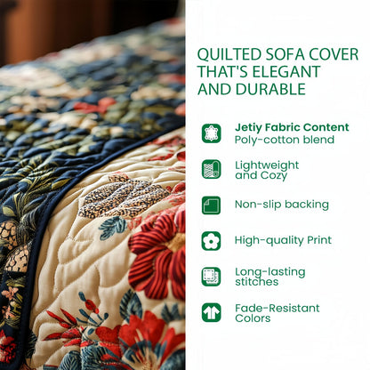 Pet Paw Quilted Sofa Cover, Couch Protector for Dogs and Cats, Washable Furniture Cover