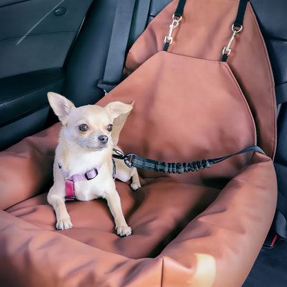 Seat Belts for Dogs Adjustable Bungee Dog Car Seat Belt, Reflective Elastic Safety Leash with Seat Belt Buckle & Swivel Clip