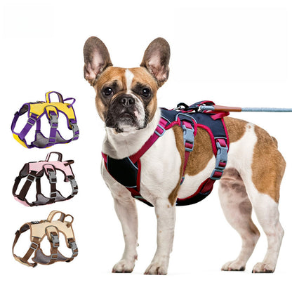 Escape Proof Dog Harness with Dual Handle, No Pull Reflective Adjustable Dog Harness for Small to Medium Dogs