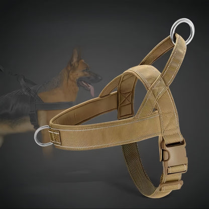 Large Dog Harness No Pull with Handle, Reflective Tactical Dog Harness Adjustable Pet Vest for Training Walking