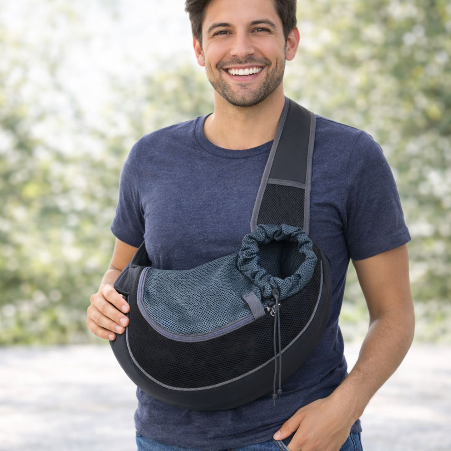 Small Dog Sling Carrier, Breathable Mesh Front Pouch Shoulder Bag for Small Dogs