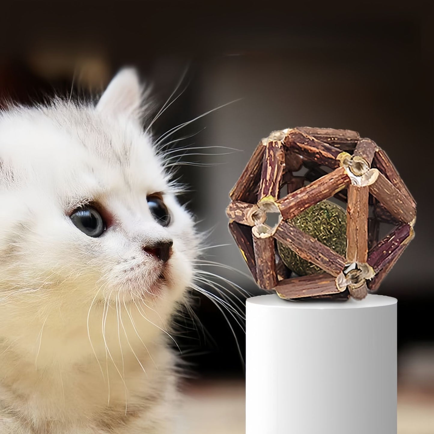 Matatabi Catnip Ball Interactive Cat Toy, Cat Chew Ball for Teeth Cleaning & Play