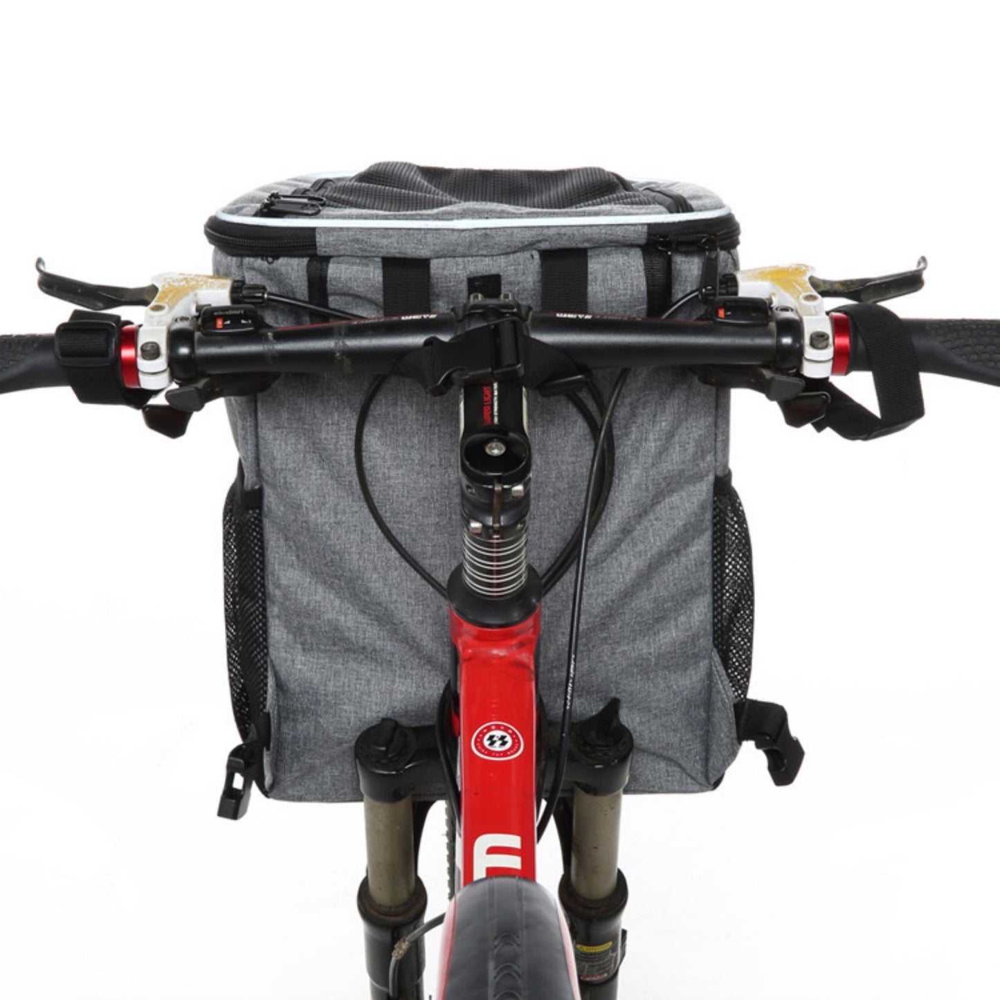 Dog Bike Backpack, 3-in-1 Bicycle Dog Backpack Carrier with Breathable Mesh & Handlebar Mount for Cycling, Travel & Outdoor Adventures