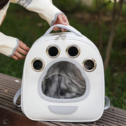 Foldable Cat Carrier Backpack with Window, Breathable Travel Cat Backpack