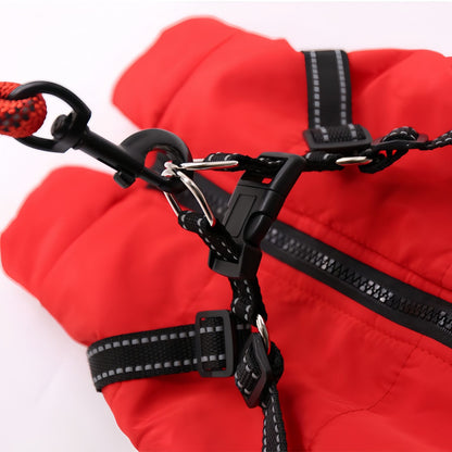 Waterproof Dog Winter Coat with Built-in Harness, Warm Reflective Dog Jacket