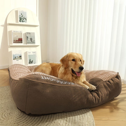 Thick Washable Dog Cushion Bed, Calming Pet Sofa for Medium & Large Dogs