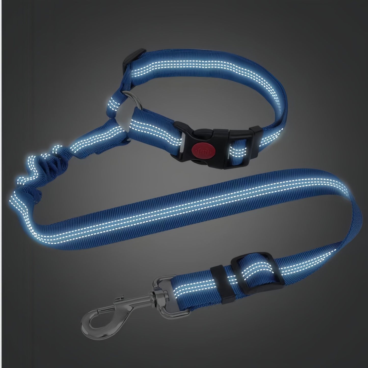 Dog Car Seat Belt Reflective Elastic Safety Leash, Adjustable Nylon Pet Car Restraint with Shock Absorbing Bungee