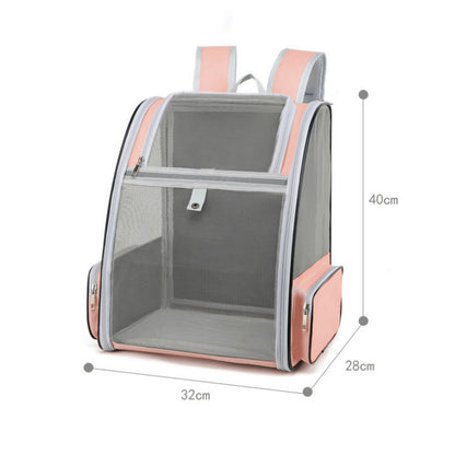 Breathable Cat Carrier Backpack with Mesh Windows, Foldable Pet Travel Backpack for Cats