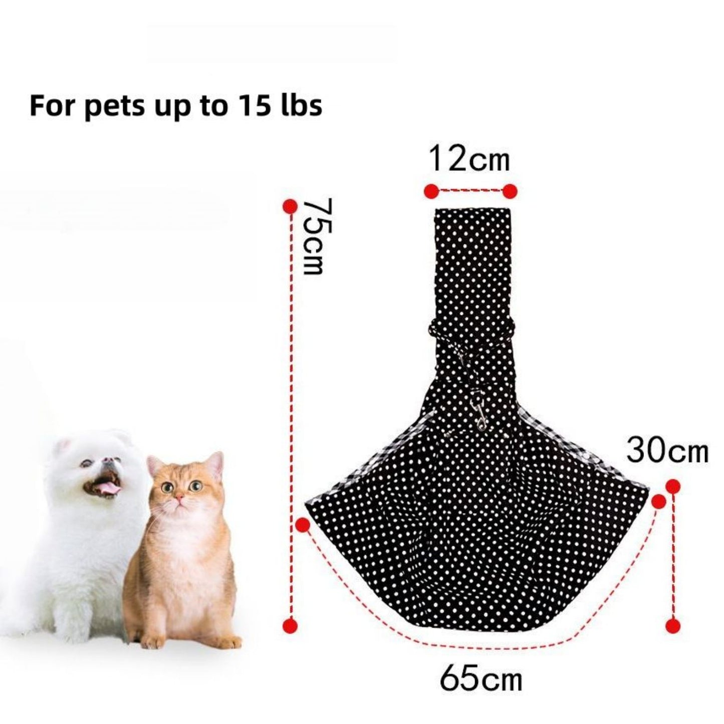 Small Dog Sling Carrier, Hands Free Pet Sling Carrier for Small Dogs and Cats